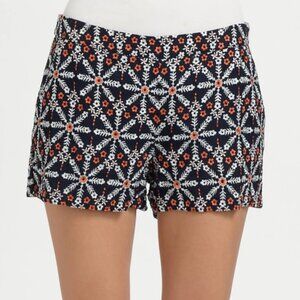 JOIE Jacobella Embroidered Shorts Navy Orange White Floral Size 2 NWT
